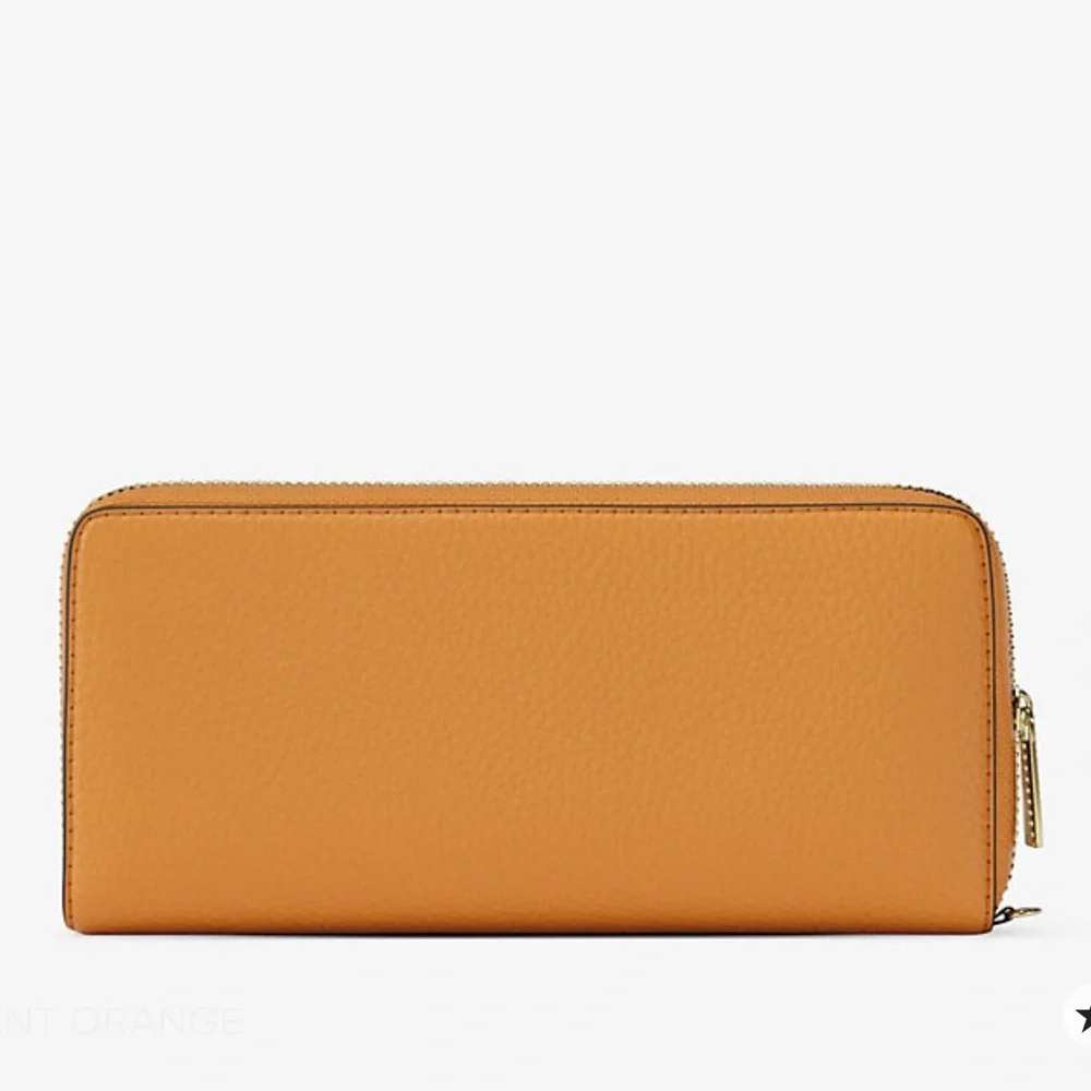 MICHAEL KORS Jet Set Travel Lg Pebbled Leather Continental Wristlet
Rad Orange - Picture 3 of 16